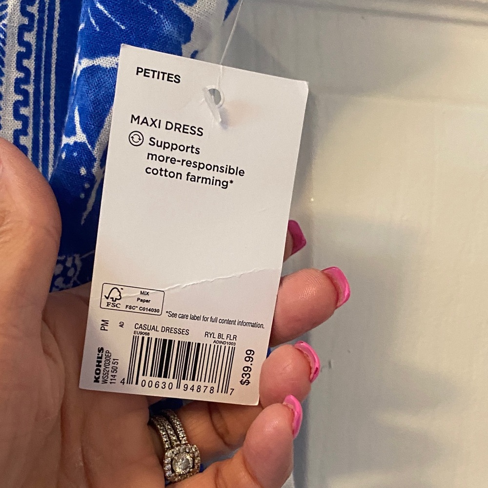 Sonoma White and Blue Floral Midi Dress - Picture 4 of 7